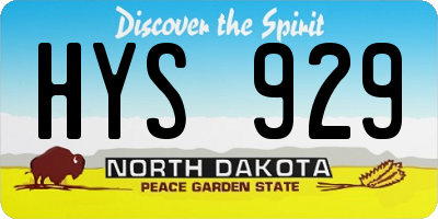 ND license plate HYS929