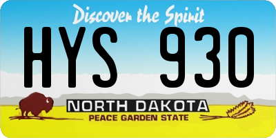 ND license plate HYS930