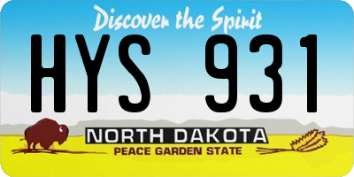 ND license plate HYS931