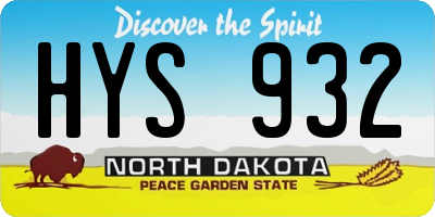 ND license plate HYS932