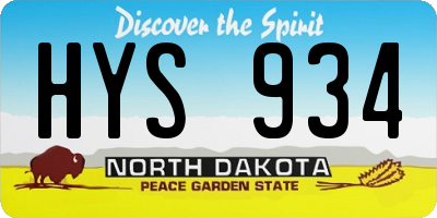 ND license plate HYS934