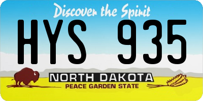 ND license plate HYS935