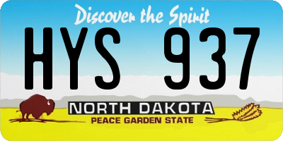 ND license plate HYS937