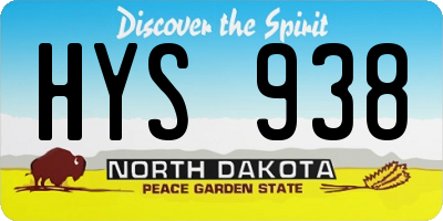 ND license plate HYS938