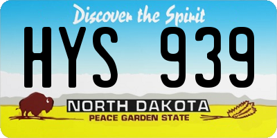 ND license plate HYS939