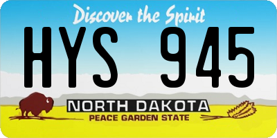 ND license plate HYS945