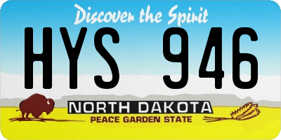 ND license plate HYS946