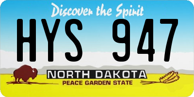 ND license plate HYS947