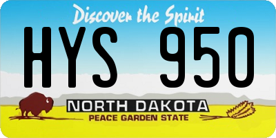 ND license plate HYS950