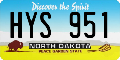 ND license plate HYS951
