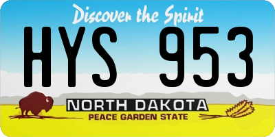 ND license plate HYS953