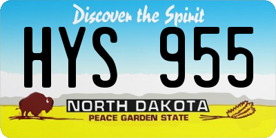 ND license plate HYS955