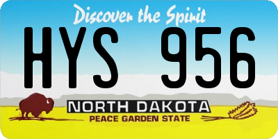 ND license plate HYS956