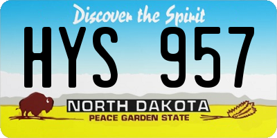 ND license plate HYS957