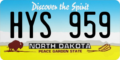 ND license plate HYS959