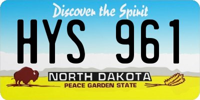 ND license plate HYS961