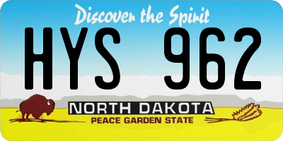 ND license plate HYS962