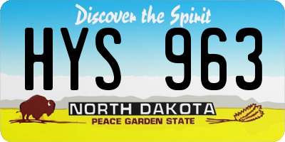 ND license plate HYS963