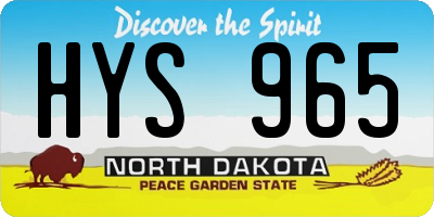 ND license plate HYS965