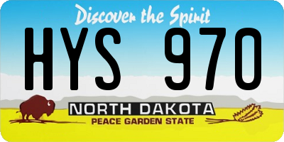 ND license plate HYS970