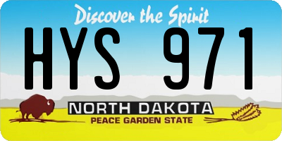 ND license plate HYS971