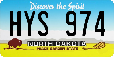 ND license plate HYS974