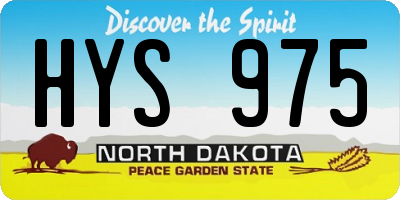 ND license plate HYS975