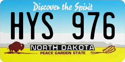 ND license plate HYS976