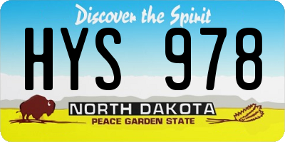 ND license plate HYS978
