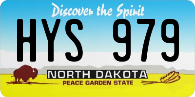 ND license plate HYS979