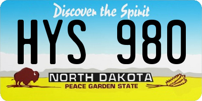 ND license plate HYS980