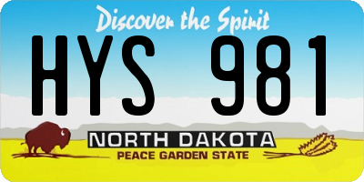 ND license plate HYS981