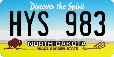 ND license plate HYS983