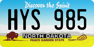 ND license plate HYS985