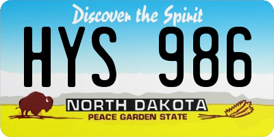 ND license plate HYS986