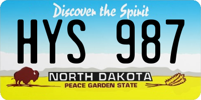 ND license plate HYS987