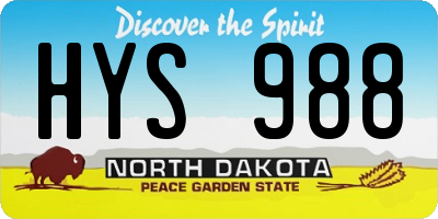 ND license plate HYS988