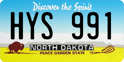 ND license plate HYS991