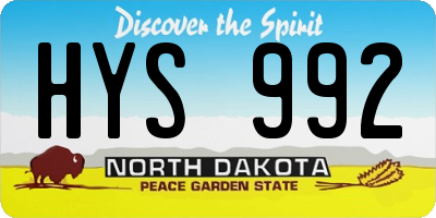 ND license plate HYS992