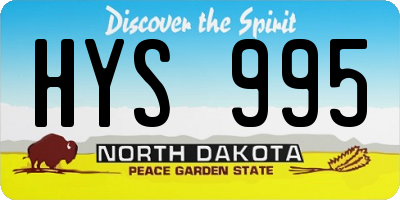 ND license plate HYS995