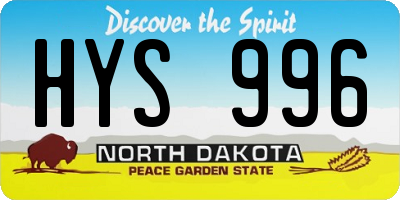 ND license plate HYS996