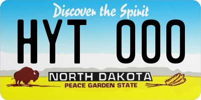 ND license plate HYT000