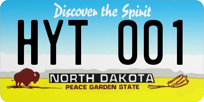 ND license plate HYT001