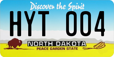 ND license plate HYT004