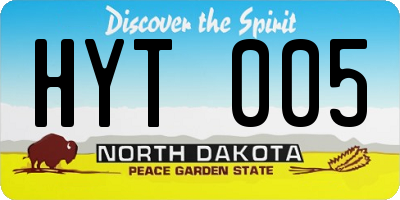 ND license plate HYT005