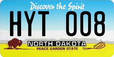 ND license plate HYT008