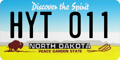 ND license plate HYT011