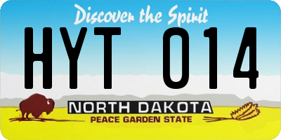 ND license plate HYT014
