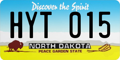 ND license plate HYT015