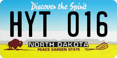 ND license plate HYT016
